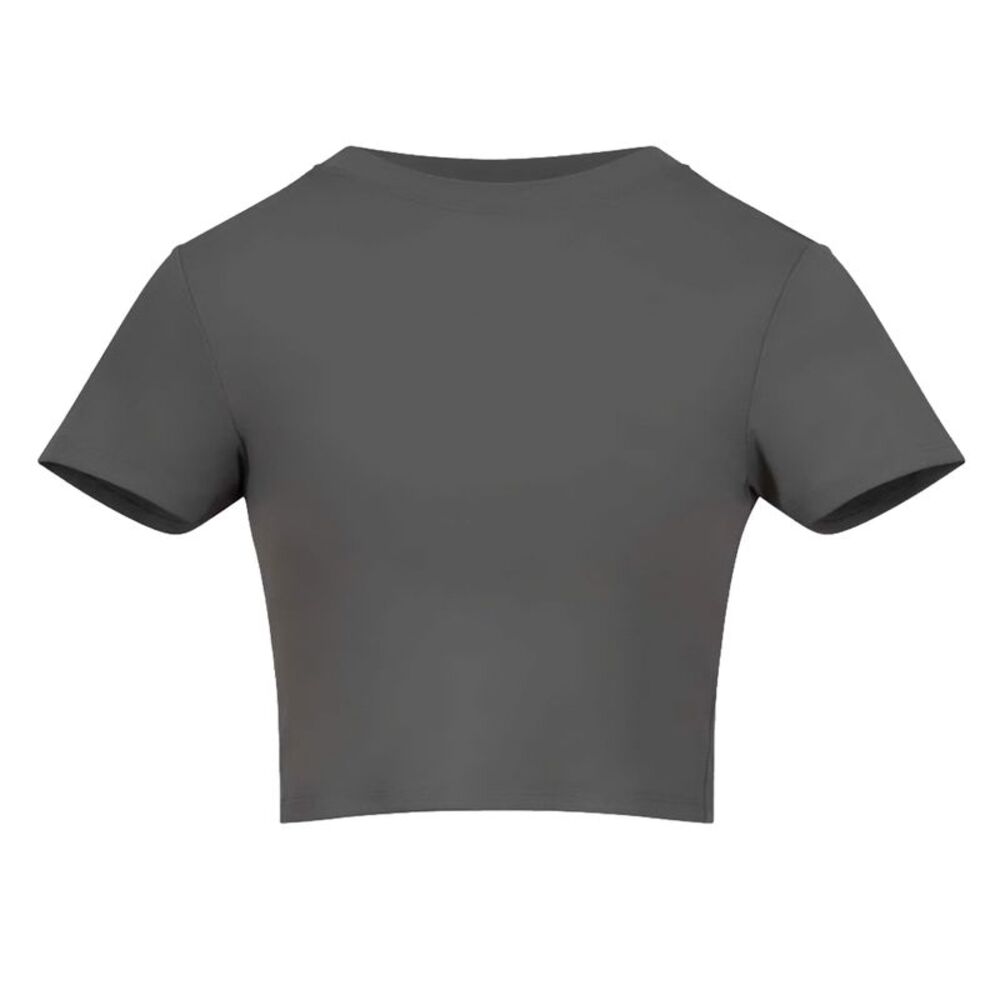 Awdis Womens/Ladies Recycled Crop T-Shirt / Platinum Grey